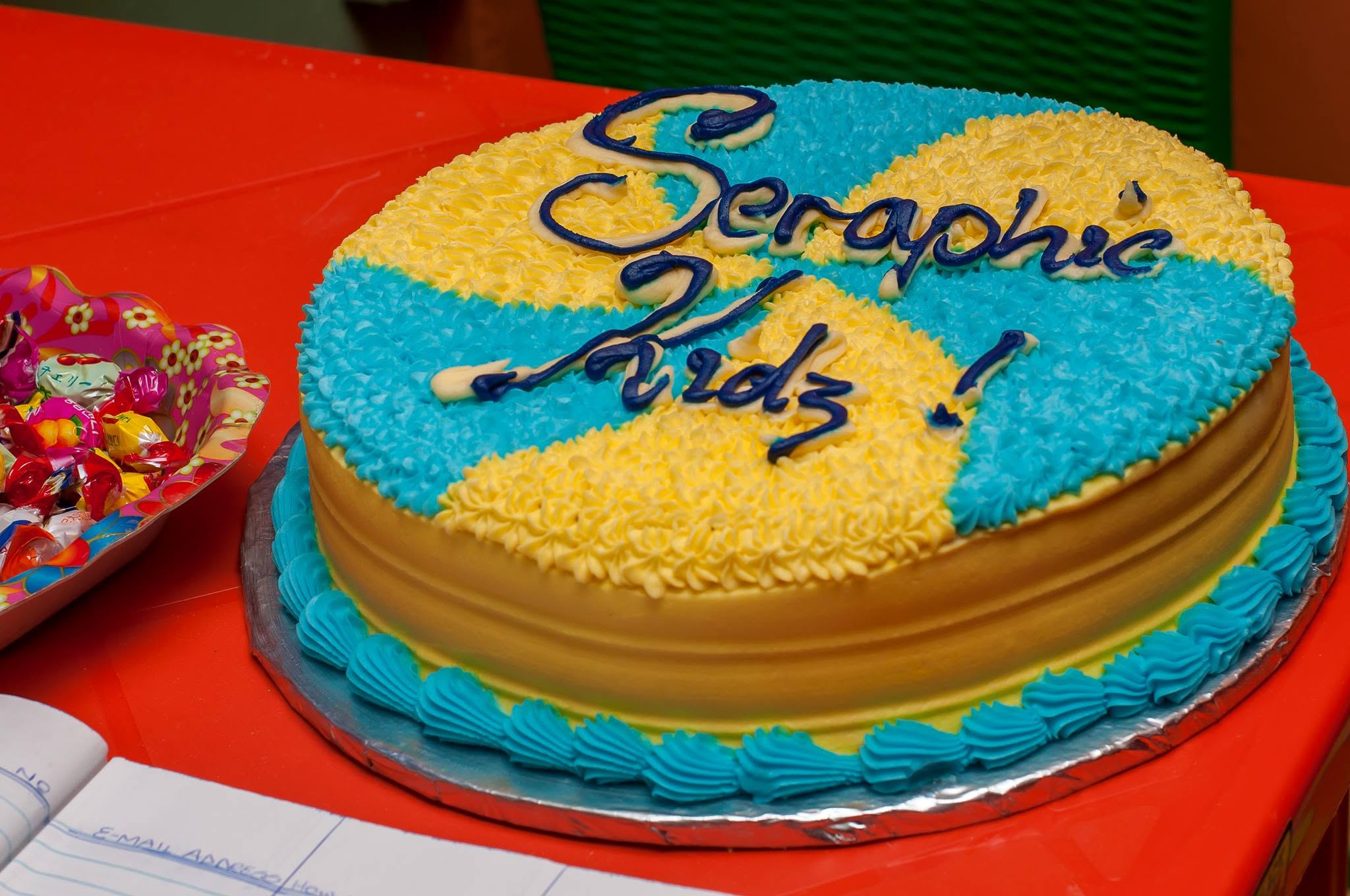 Seraphic Kidz branded celebration cake