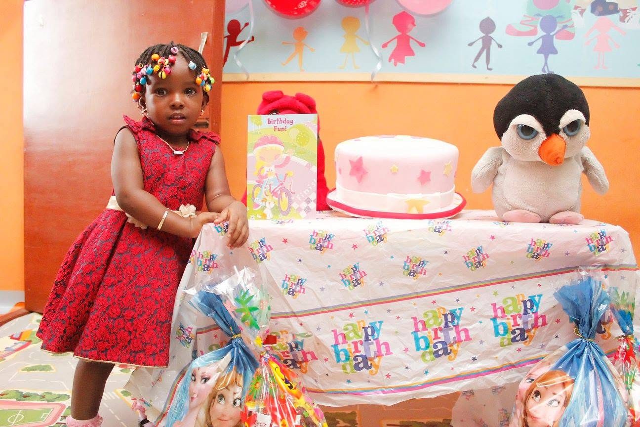 A child celebrating her birthday at Seraphic Kidz